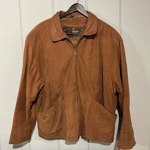 Vintage Danier Leather Bomber Jacket W/ Zip Out Liner Full Zip Brown Soft XL